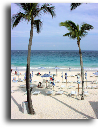 Elbow Beach looking at the chairs