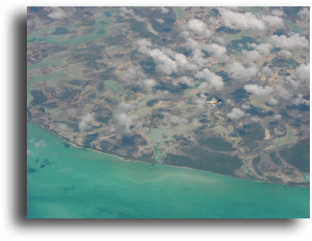 Cuba and Air Jamaica from 35,000 feet