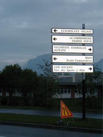 Roadsign in Echirolles